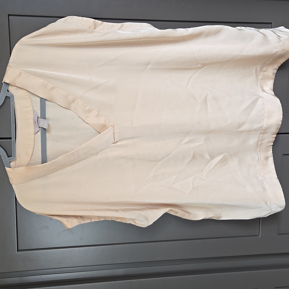 H&M Cream V-Neck Blouse